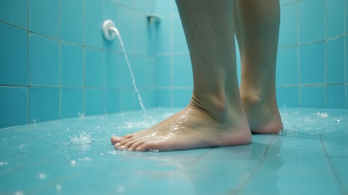 Öffentliche Duschen sind häufiger Verursacher für einen Nagelpilz.